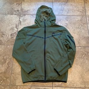 Green Nike Tech Zip Up Hoodie